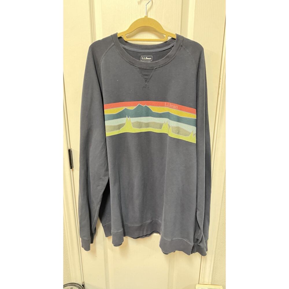 L.L.Bean XXXL Tall Sweatshirt Gray Outdoor Graphic Crewneck Mens